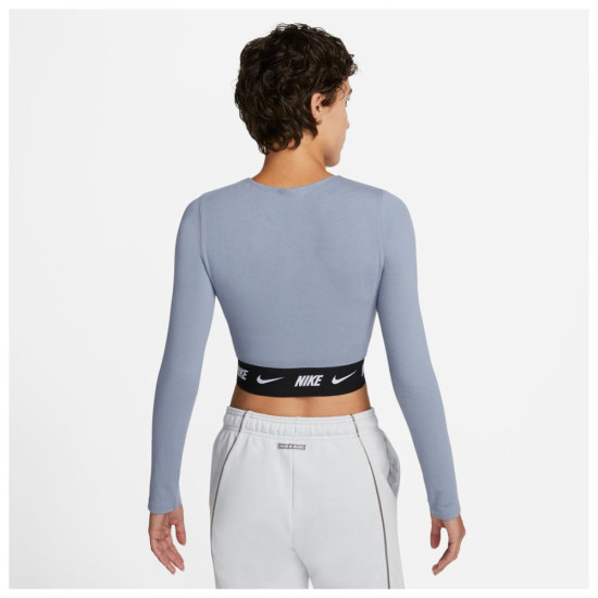 Nike Γυναικεία μακρυμάνικη μπλούζα Sportswear Crop Tape LS Top